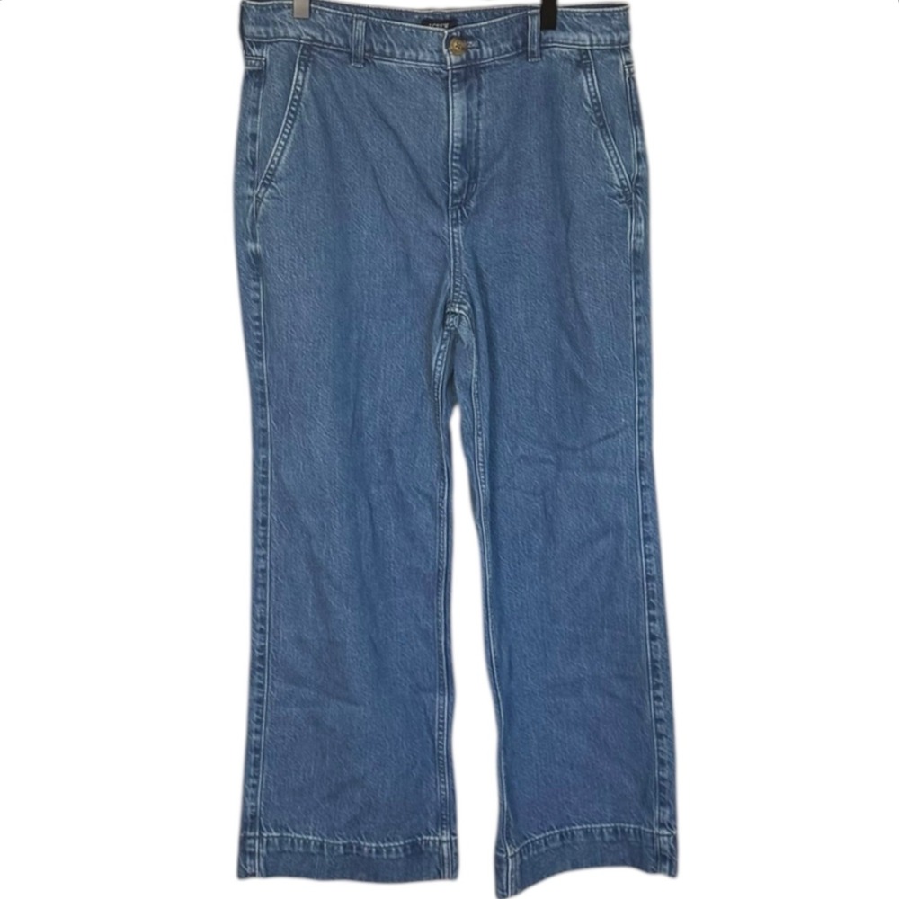 J‎ Crew Wide Leg Trouser Jeans High Waist Casual Denim Pants